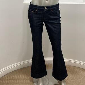 Martin + OSA  Women Jeans Mid Rise Flare Leg Dark Blue Size 26